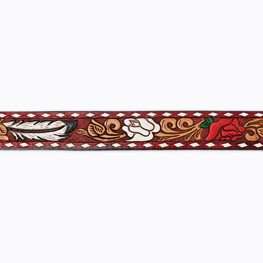 American Darling ADBLF118-L Beautifully Hand Tooled Genuine American Leather Belt Men and  Women