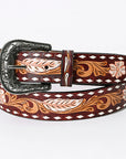 American Darling ADBLF119-L Beautifully Hand Tooled Genuine American Leather Belt Men and  Women
