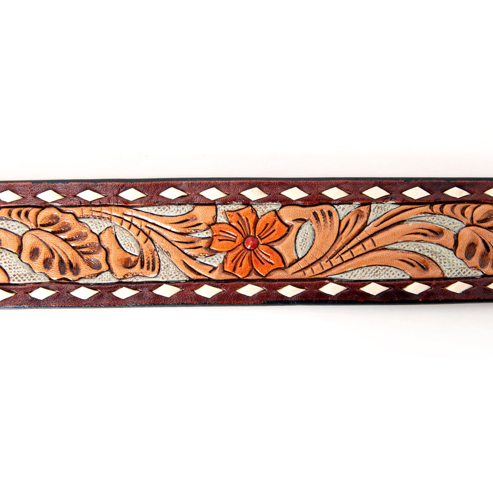 American Darling ADBLF120-L Beautifully Hand Tooled Genuine American Leather Belt Men and  Women