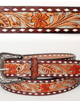 American Darling ADBLF120-L Beautifully Hand Tooled Genuine American Leather Belt Men and  Women