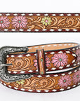 American Darling ADBLF121-L Beautifully Hand Tooled Genuine American Leather Belt Men and  Women