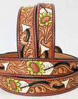 American Darling ADBLF123-L Beautifully Hand Tooled Genuine American Leather Belt Men and  Women