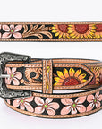 American Darling ADBLF124-L Beautifully Hand Tooled Genuine American Leather Belt Men and  Women