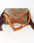 American Darling Envelope Hand Tooled Genuine Leather Women Bag Western Handbag Purse