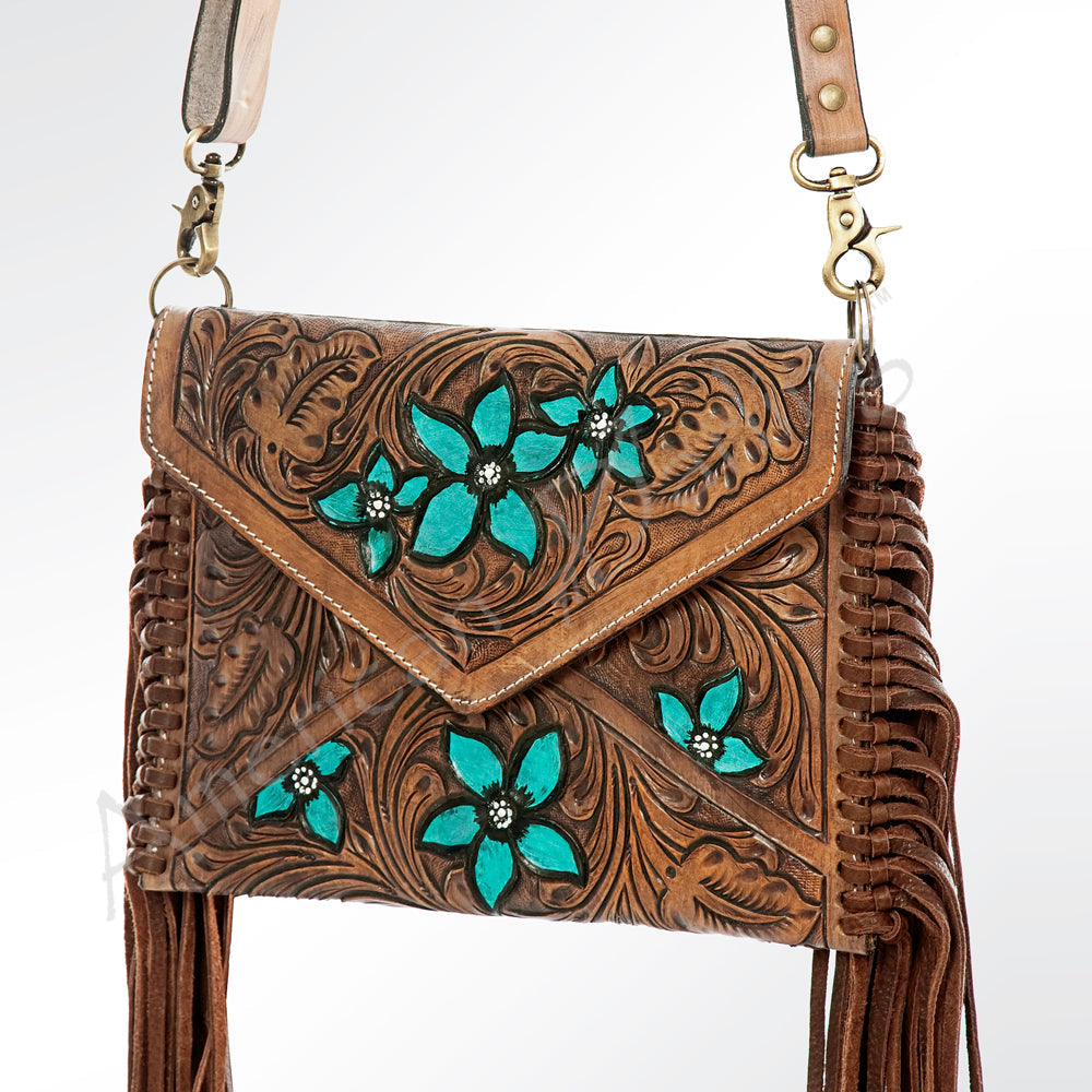 American Darling Envelope Hand Tooled Genuine Leather Women Bag Western Handbag Purse