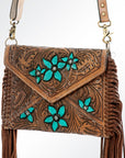 American Darling Envelope Hand Tooled Genuine Leather Women Bag Western Handbag Purse