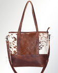 American Darling ADBGS162BRW Tote Hair On Genuine Leather Women Bag Western Handbag Purse