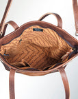 American Darling ADBGS162BRW Tote Hair On Genuine Leather Women Bag Western Handbag Purse