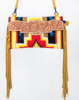 American Darling Hand Tooled Saddle Blanket Genuine Leather Women Bag Western Handbag Purse