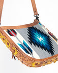 American Darling Hand Tooled Saddle Blanket Genuine Leather Women Bag Western Handbag Purse