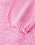 Bow Tie Backless Bubble Sleeve Sweater