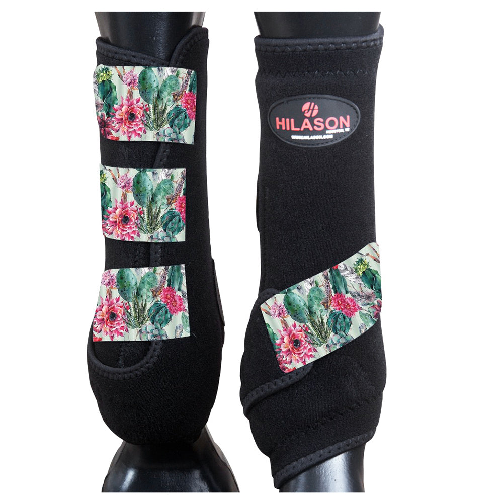 HILASON L M S Horse Rear Hind Leg Sport Boots Printed Hind Rear Leg Boots