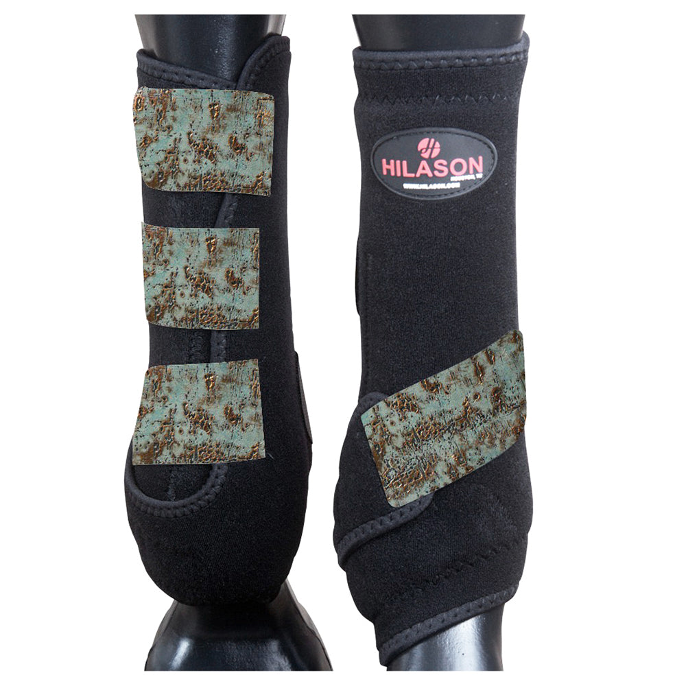 HILASON L M S Horse Rear Hind Leg Sport Boots Printed Hind Rear Leg Boots