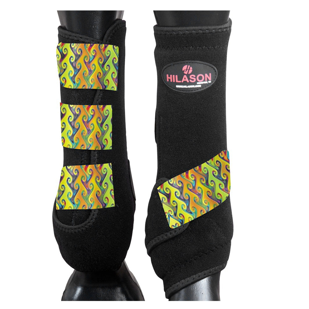 HILASON L M S Horse Front Leg Sport Boots| Printed Sport Boots| Horse Boots