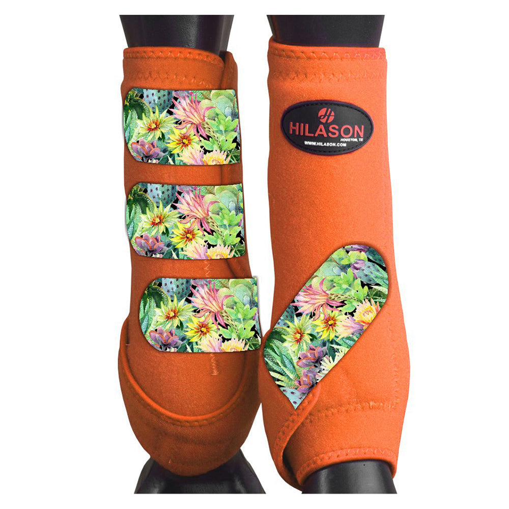 HILASON L M S Horse Rear Hind Leg Sport Boots Printed Hind Rear Leg Boots