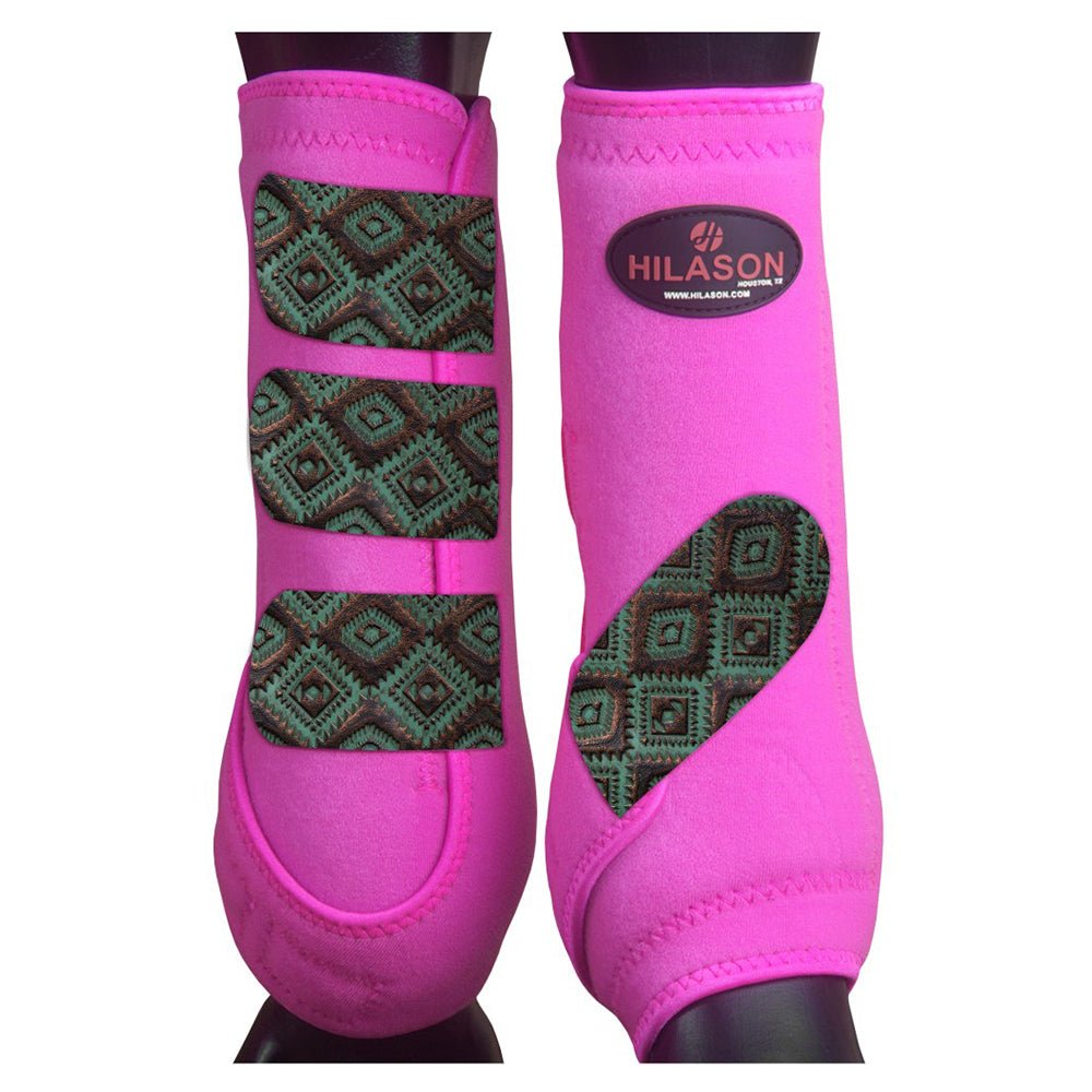 Front Leg Horse Sport Boots With Jumping Print Durable Neoprene Comfort Performance