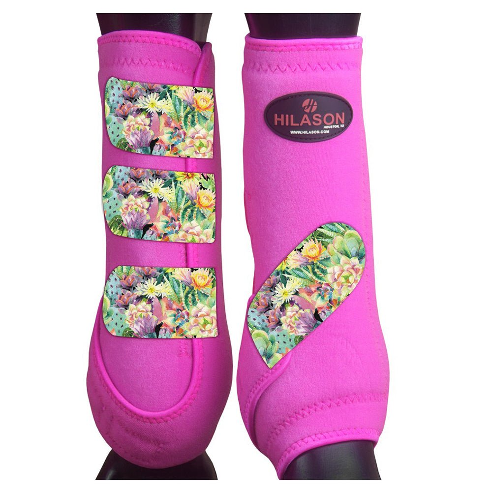 Front Leg Horse Sport Boots With Jumping Print Durable Neoprene Comfort Performance