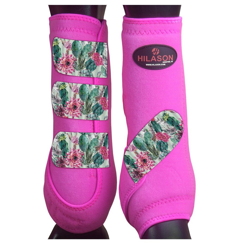 Front Leg Horse Sport Boots With Jumping Print Durable Neoprene Comfort Performance