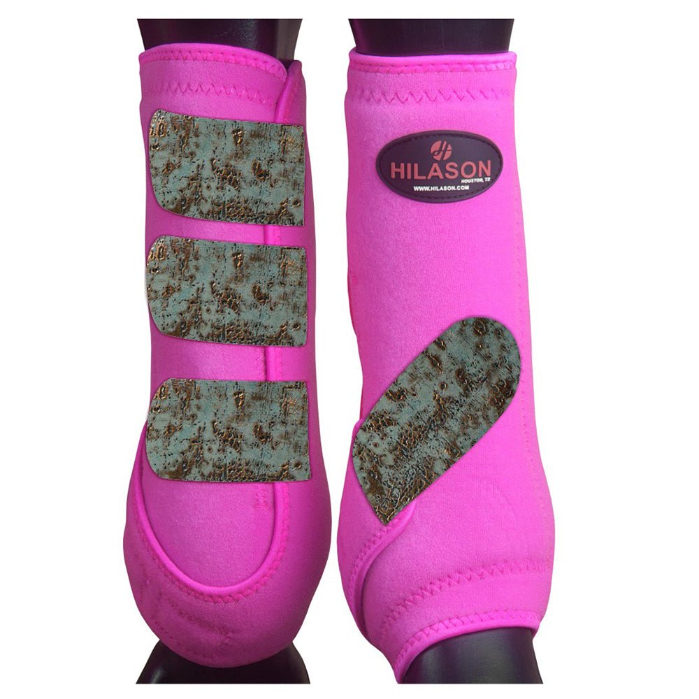Front Leg Horse Sport Boots With Jumping Print Durable Neoprene Comfort Performance