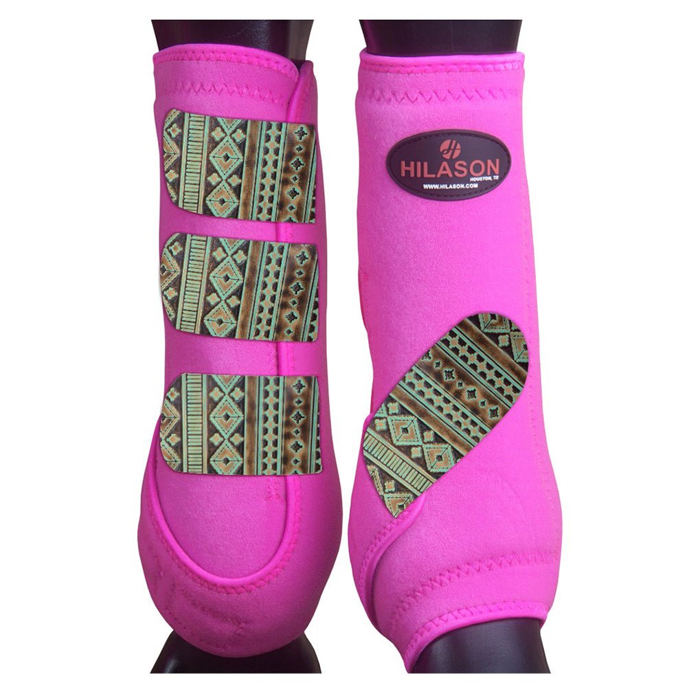 Front Leg Horse Sport Boots With Jumping Print Durable Neoprene Comfort Performance