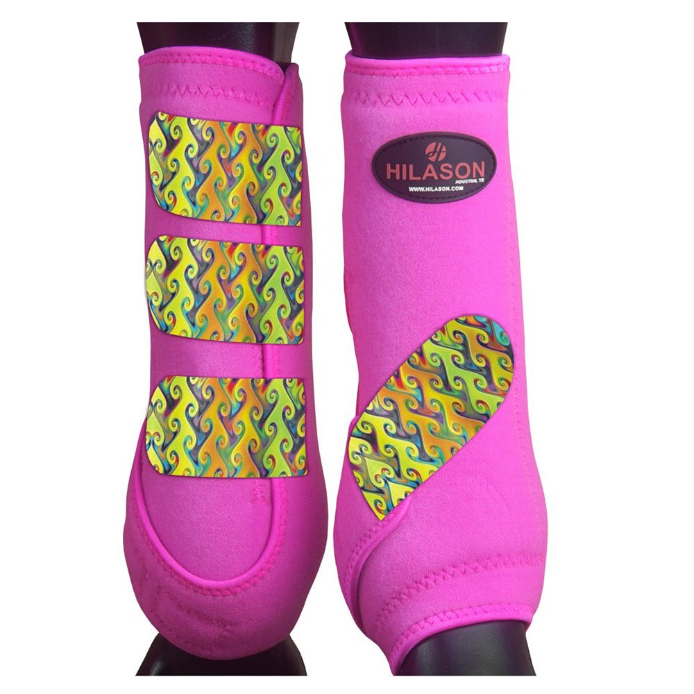 Front Leg Horse Sport Boots With Jumping Print Durable Neoprene Comfort Performance