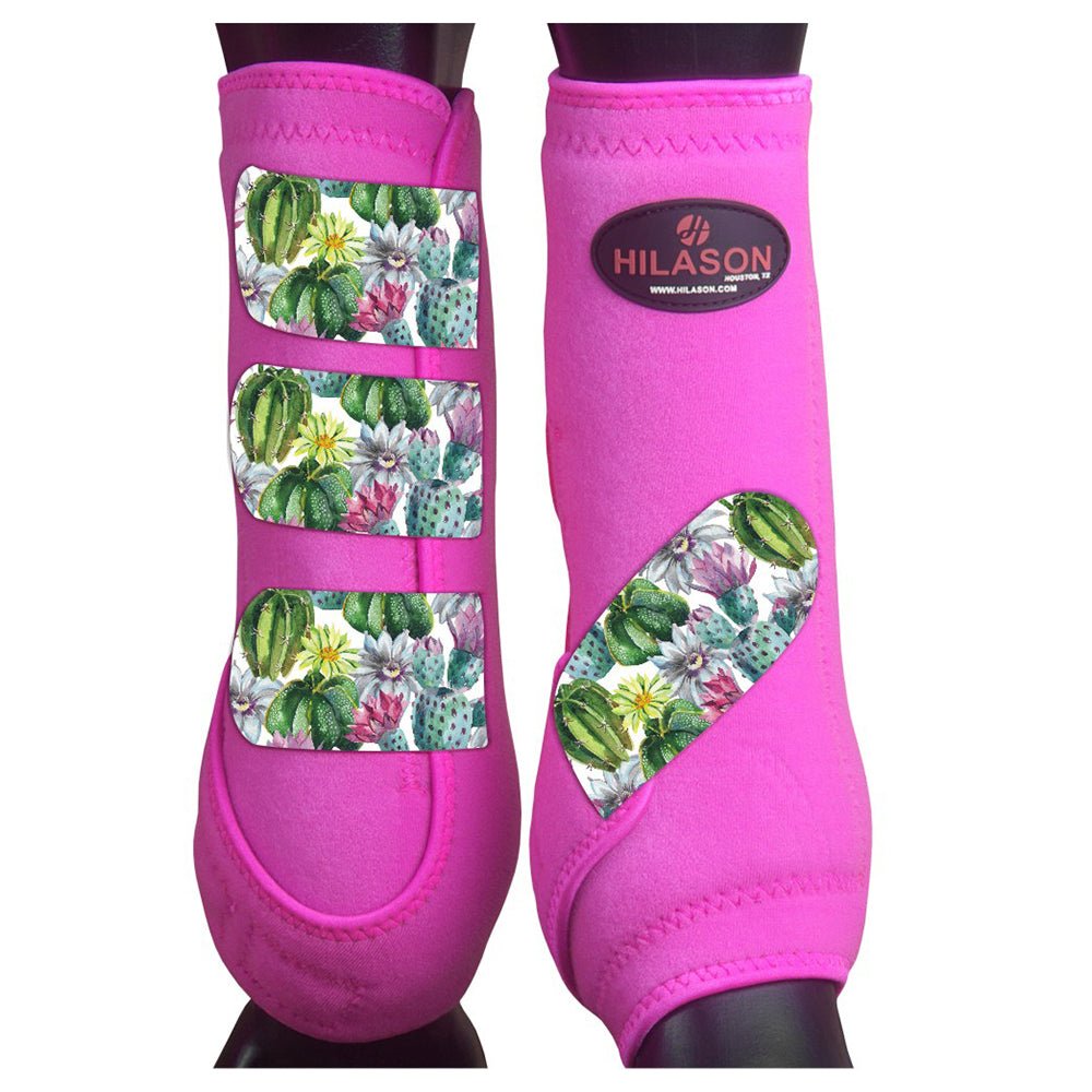 Front Leg Horse Sport Boots With Jumping Print Durable Neoprene Comfort Performance
