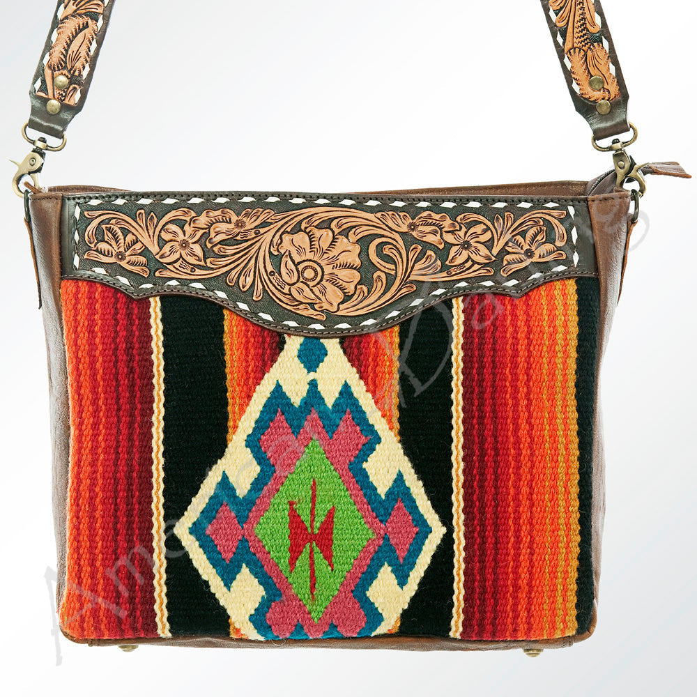 American Darling ADBGA180 Tote Hand Tooled Saddle Blanket Genuine Leather Women Bag Western Handbag Purse