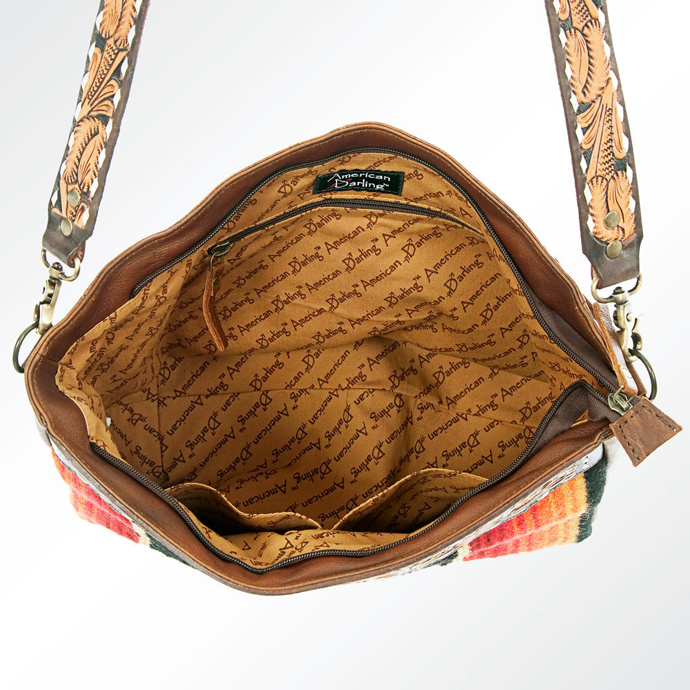 American Darling ADBGA180 Tote Hand Tooled Saddle Blanket Genuine Leather Women Bag Western Handbag Purse