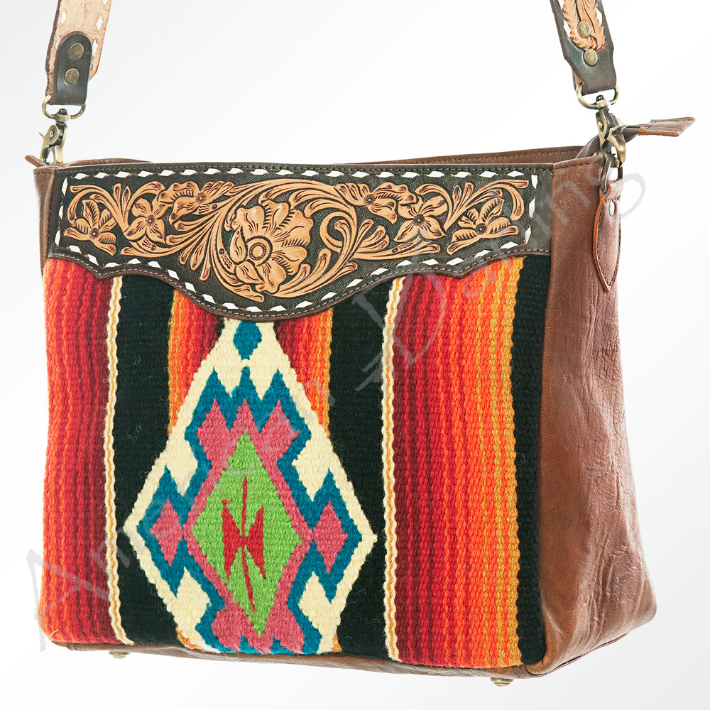 American Darling ADBGA180 Tote Hand Tooled Saddle Blanket Genuine Leather Women Bag Western Handbag Purse