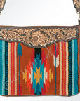 American Darling ADBGA181 Tote Hand Tooled Saddle Blanket Genuine Leather Women Bag Western Handbag Purse
