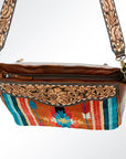 American Darling ADBGA181 Tote Hand Tooled Saddle Blanket Genuine Leather Women Bag Western Handbag Purse