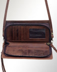 American Darling Organiser Hair-On Hand Tooled Genuine Leather Women Bag Western Handbag Purse