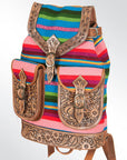 American Darling Hand Tooled Saddle Blanket Genuine Leather Women Bag Western Handbag Purse