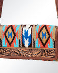 American Darling ADBG486A Wallet Hand Tooled Genuine Leather Women Bag Western Handbag Purse