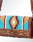 American Darling ADBG486A Wallet Hand Tooled Genuine Leather Women Bag Western Handbag Purse