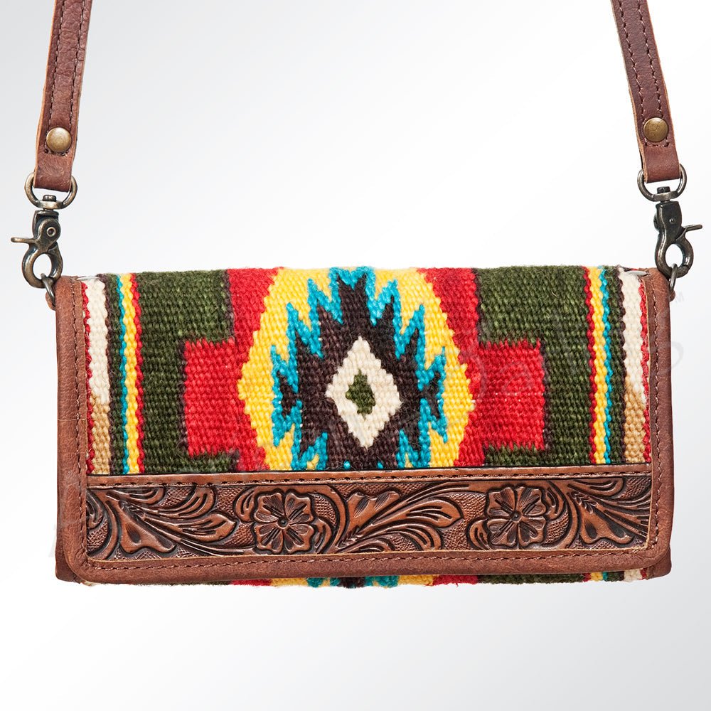 American Darling ADBG486A Wallet Hand Tooled Genuine Leather Women Bag Western Handbag Purse