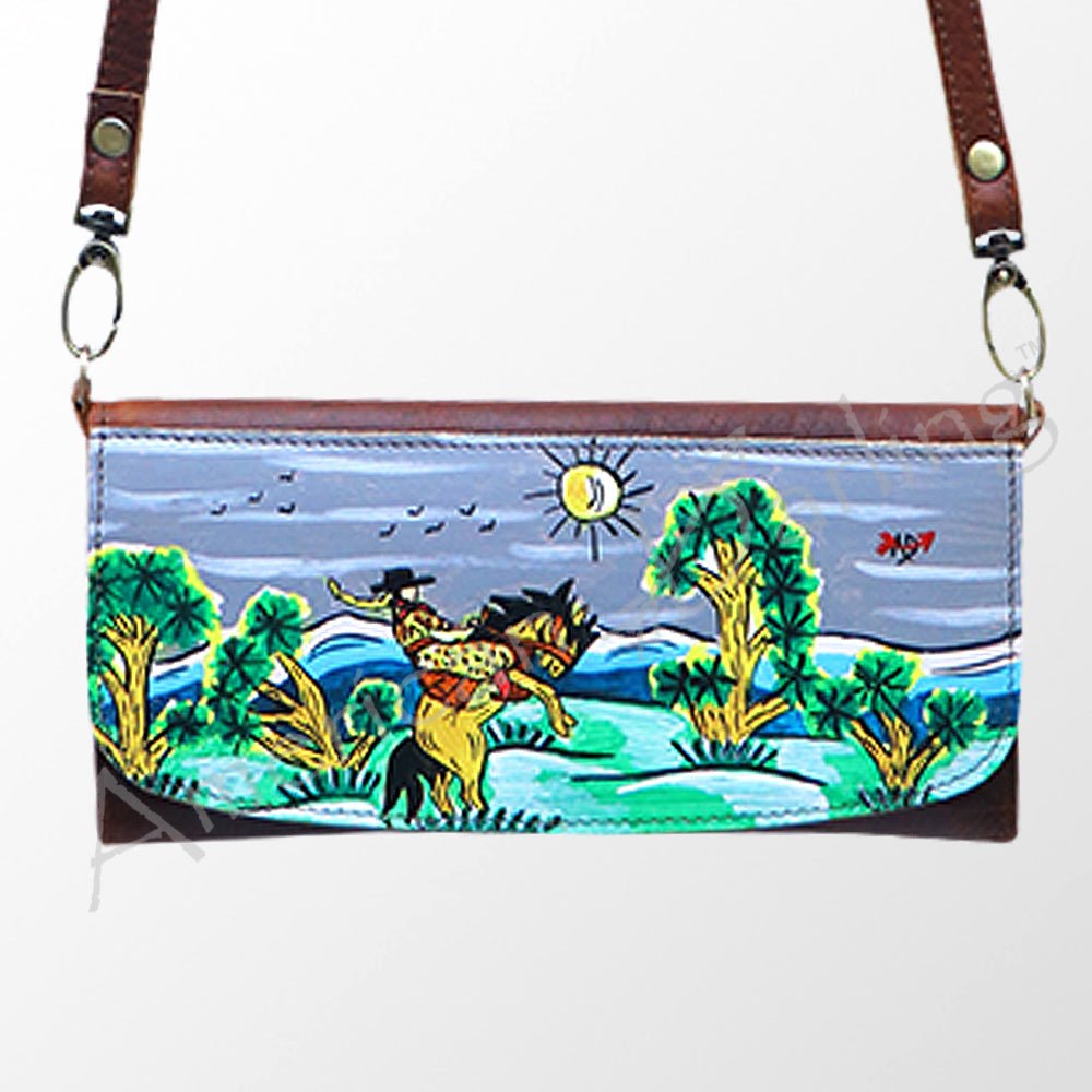 American Darling Wallet Hair on Full Grain Genuine Leather Western Women Bag | Handbag Purse Travel Clutch