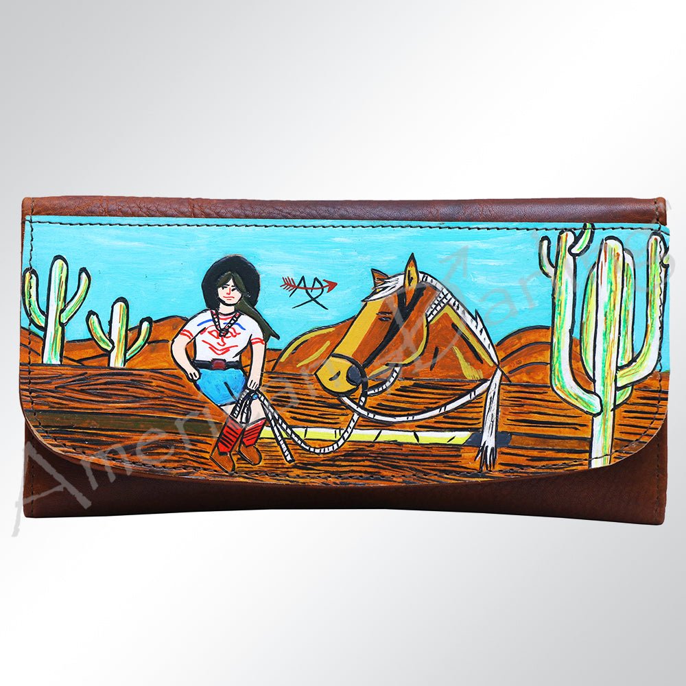 American Darling Wallet Genuine Leather Women Bag Western Handbag Purse