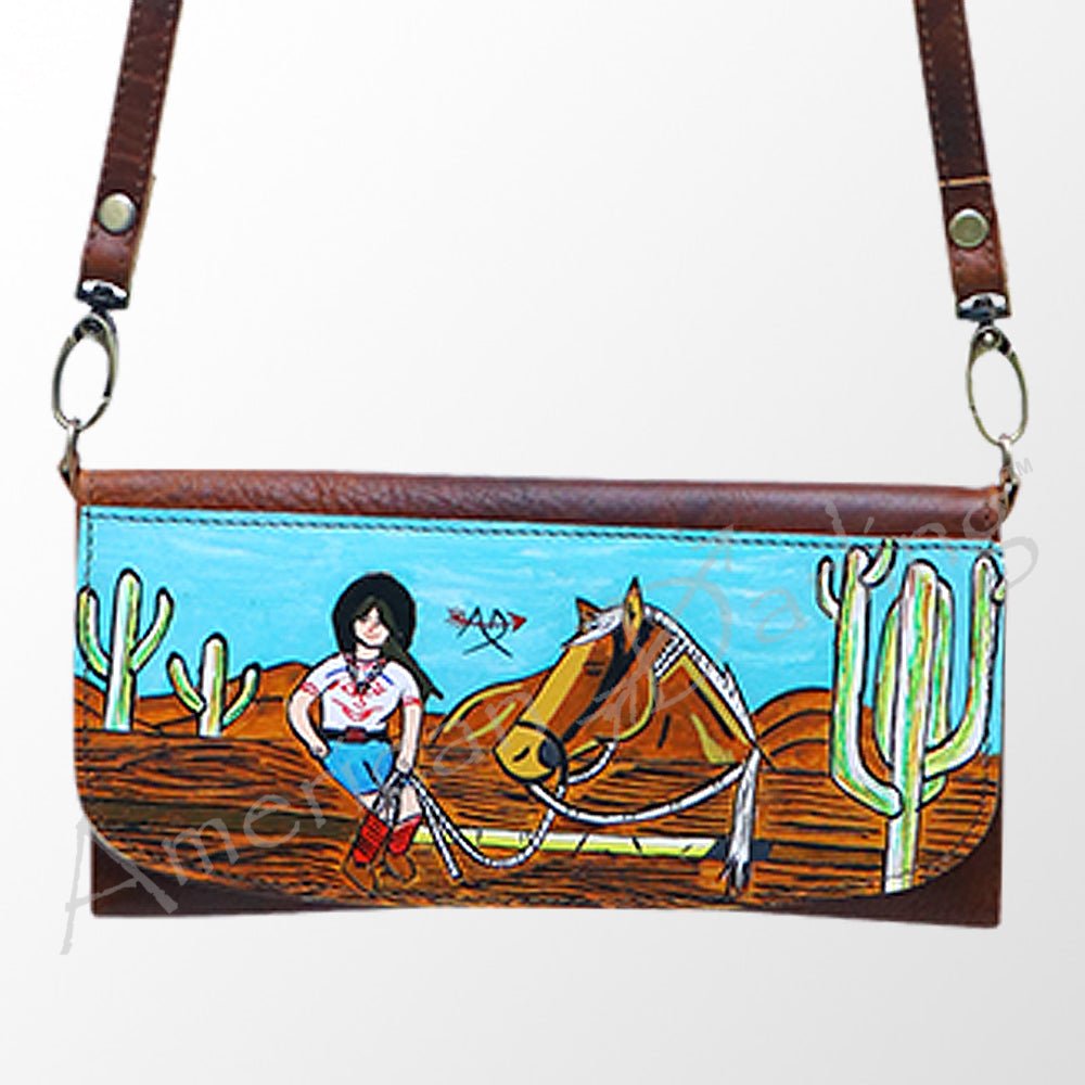 American Darling Wallet Hair on Full Grain Genuine Leather Western Women Bag | Handbag Purse Travel Clutch