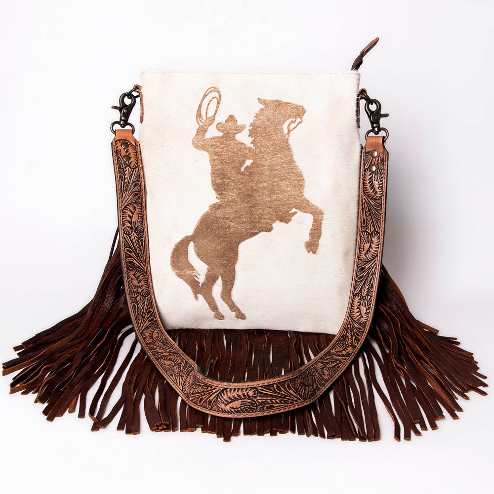 American Darling ADBGZ380 Large Crossbody Hair-On Genuine Leather Women Bag Western Handbag Purse