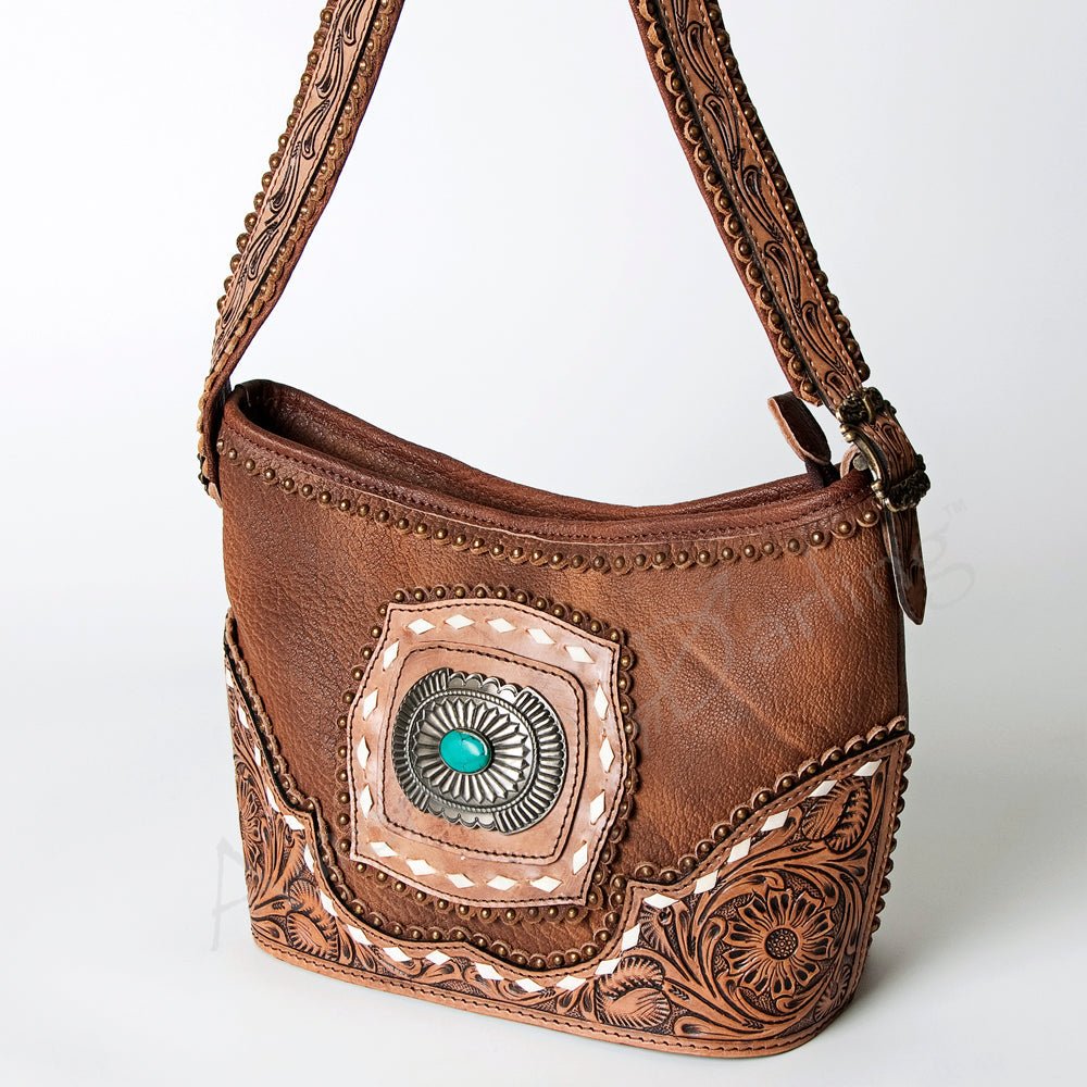 American Darling Hand Tooled Genuine Leather Women Bag Western Handbag Purse
