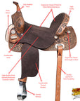 14 In Flex Tree Western Horse Saddle American Leather Barrel Trail By Hilason