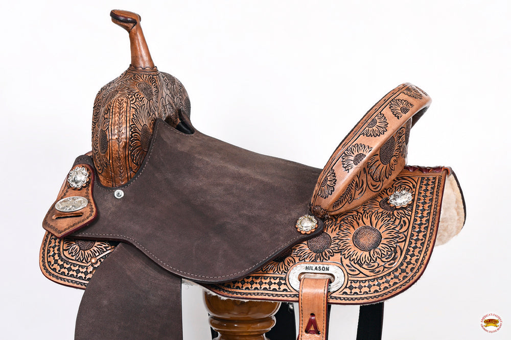 16 In Flex Tree Western Horse Saddle American Leather Barrel Trail By Hilason