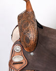 Flex Tree Western Horse Saddle In American Leather Barrel Trail By Hilason