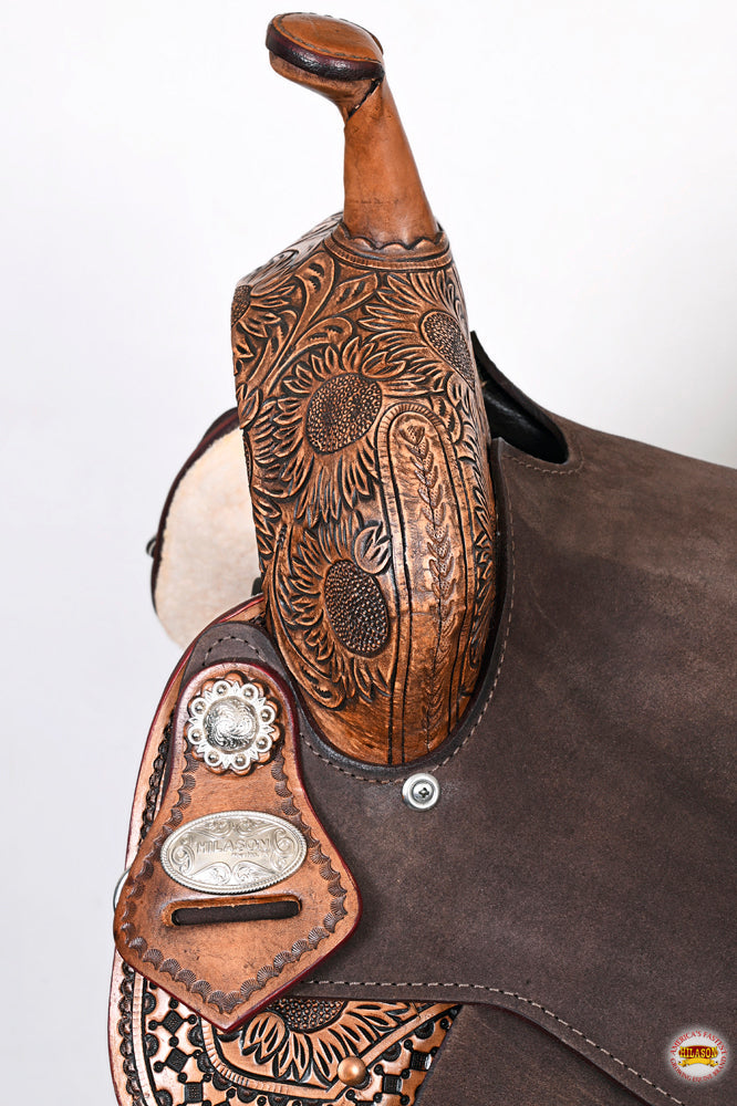 16 In Flex Tree Western Horse Saddle American Leather Barrel Trail By Hilason