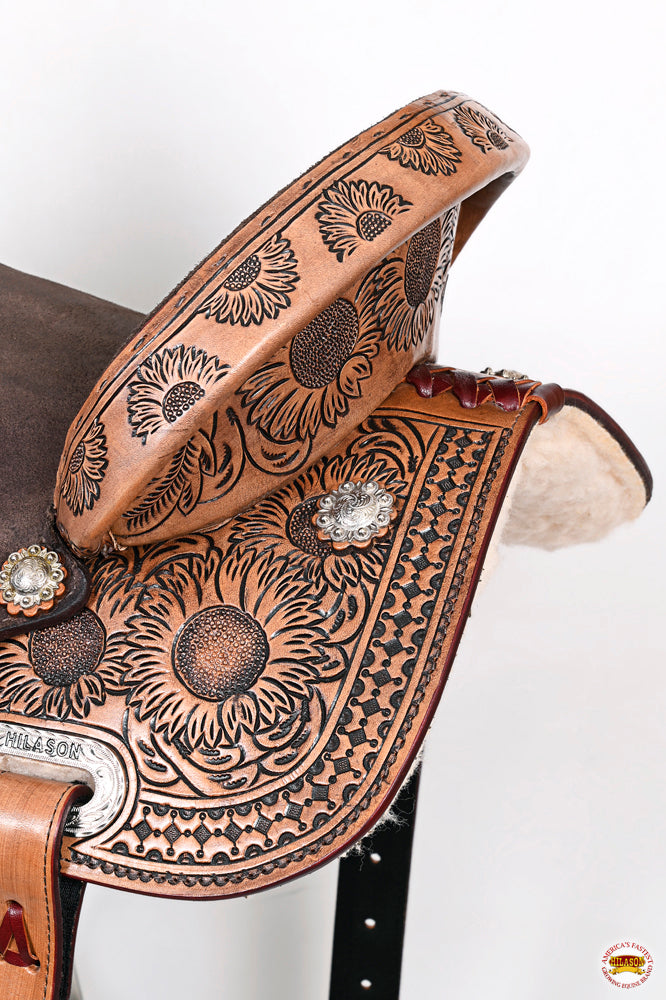 14 In Flex Tree Western Horse Saddle American Leather Barrel Trail By Hilason