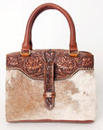 American Darling Tote Hand Tooled Hair On Genuine Leather Women Bag Western Handbag Purse