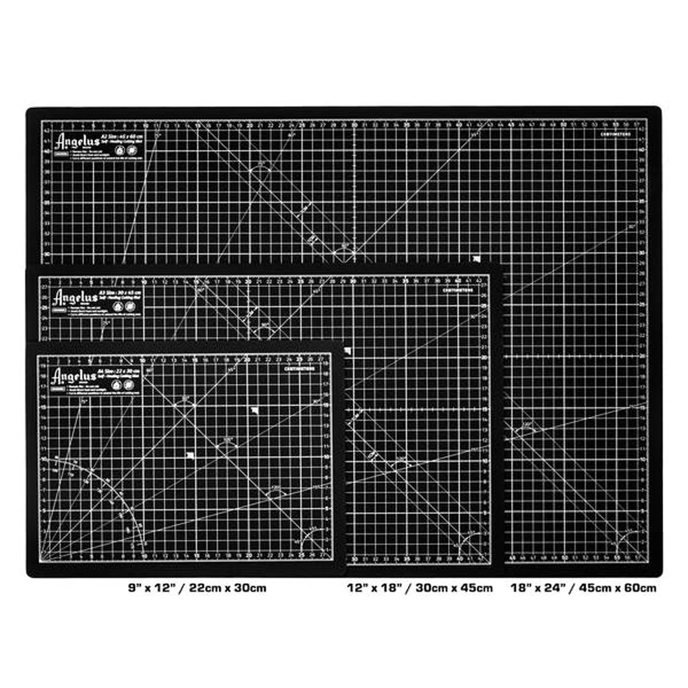 9 In X 12 Angelus Self Healing Cutting Mat Black