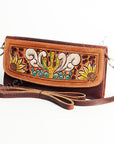 Hand Tooled Hand Painted Genuine Leather women bag western handbag purse