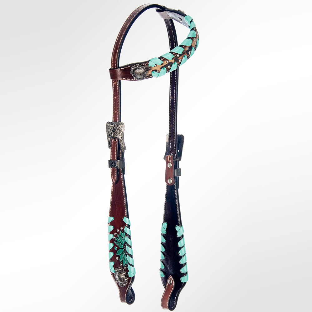 AMERICAN DARLING Western Horse Headstall Breast Collar Set American Leather